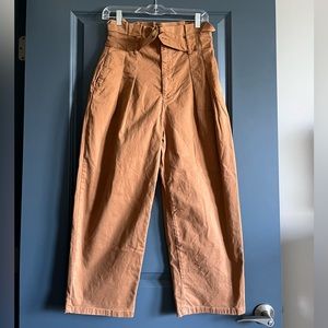 Free People Camel High-Waisted Trousers